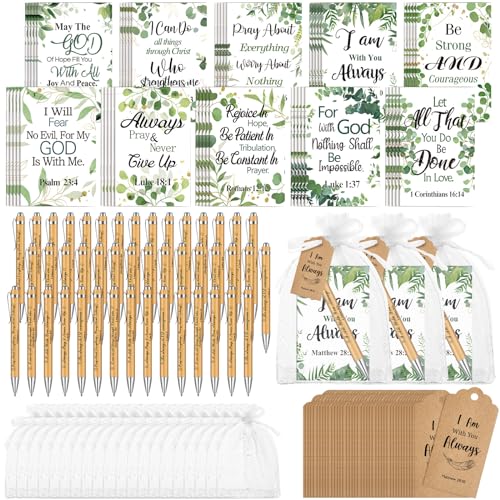 Qeeenar 200 Pcs Christian Gift Bulk Set Bible Verse, Green, Vibrant - color: White, style: Vibrant