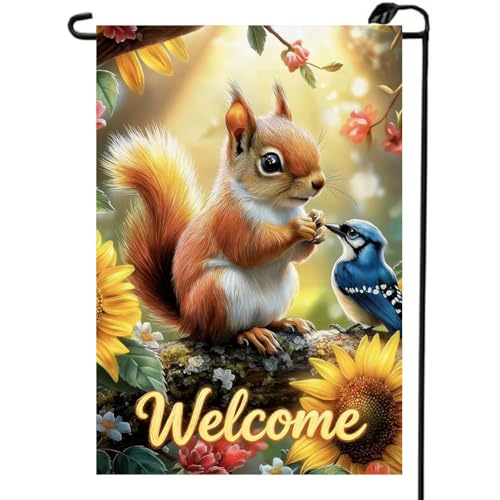 Spring Summer Welcome Garden Flag 12x18 Double Sided Burlap - color: Spring-12 x 18"