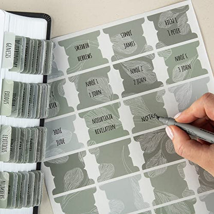DiverseBee Laminated Bible Tabs for Women and Men (Sage Theme) - color: Sage