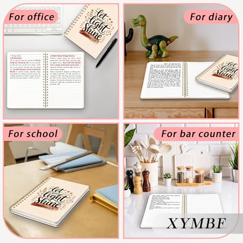 Boho Christian Notebook Journal, Let Your Light Shine Bible Notebooks for Note Taking, Prayer Journal,Inspirational Religious Hardcover Spiral Notebook 5.5x8.3 Inch - color: Color-7