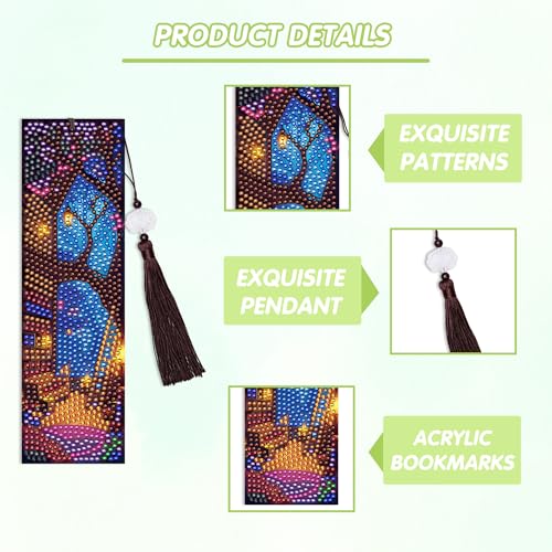 Dark Academia Diamond Art Bookmarks, Diamond Painting Book Marks for Adults - style: Dark Academia