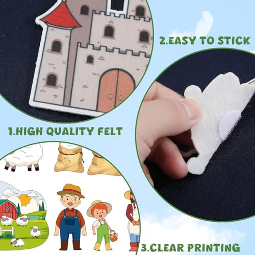 SmoothNovelty 12 Pack Flannel Felt Board Stories Set with a Foldable Board for Preschool Activities Boys Girls(Nursery Rhymes) - style: Nursery Rhymes