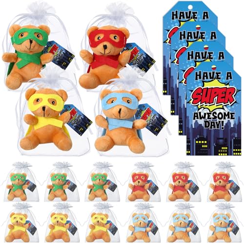 Silipull 18 Pcs Hero Party Stuffed Animal Bears Hero Plush Teddy Bear - style: Hero