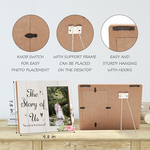 Wedding Picture Frame Gift, The Story of Us Wedding Gifts for Women Couple Newlywed Bride Groom, Idea Wedding Gift for Wedding Day Bridal Shower Party, Wedding Heart Photo Frame Gifts -E(14) - color: The Story Of Us