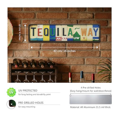Tequila Way Metal Sign – All-Aluminum Retro Wall Decor - color: Tequila Way-V1