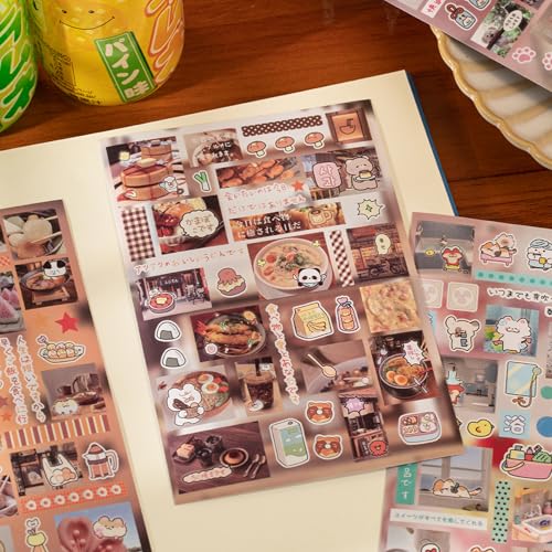 PRSTINCOL Japanese Style Sticker Book, 30 Pages of Street Scene Graffiti Adhesive Stickers for Scrapbooking Journal and Diaries, 7.7 x 4.9 Inch - color: Japanese Style