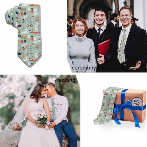 Black Dots Men's Neckties Retro Classic Circle Geometry Men's Tie for Mens Teens Business Work Casual Wedding Party - color: Easter