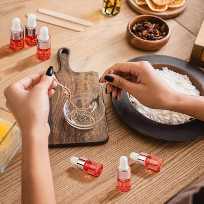 Didaey 100 Pcs Mini Glass Oil Dropper Bottle, 2 ml, Blush Pink - color: Blush Pink, size: 2 ml