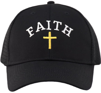TSSGBL Various Gift Hats for Men - M L XL XXL Big Head Fit, Adjustable Mesh Trucker Ball Cap, Ideal Gifts - color: Black(faith), size: One Size