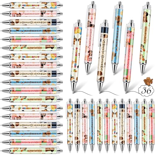 Sayglossy 36 Pcs Dachshund Ballpoint Pens for Women Gifts Bulk, Retractable Black Ink Pens with 6 Cute Dog Patterns, 1.0mm Smooth Writing for Office Desk Supplies, Fancy Gift Giving Dog Lover - style: Dachshund