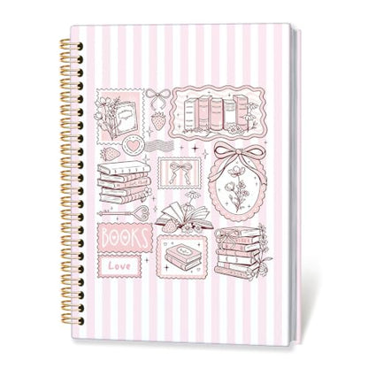 Book Lovers Cute Hardcover Spiral Notebook Journal for Women,A5 - color: Book Love