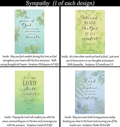 Sympathy Cards ~ No Repeated Designs~ 32 Cards and Designs ~ Christian/Religious Greeting Card Assortment ~ Scripture in every card ~ Envelopes Included