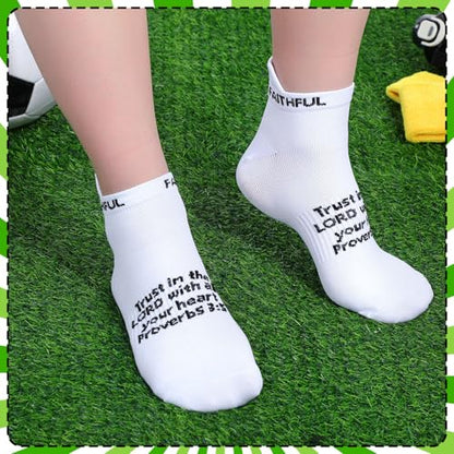 Janmercy 6 Pairs Christian Ankle Socks Fit Us Size 6-13 - color: White