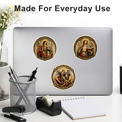 [3PCS] Archangel Michael St Michael Sticker, Catholic Stickers for Adults - color: Three Archangels Sticker