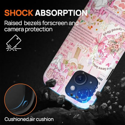 Magnetic Case for iPhone 15, Compatible with Magsafe PC Hard Shell & Silicone Inner Bumper Anti-Scratch Full-Body Cover Shockproof Slim Design Retro Newspaper Collage Religious Jesus - color: Retro Newspaper Collage Religious Jesus, size: iPhone 15