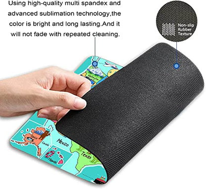 Map of The United States Mouse Pad, Cartoon Fun Facts Geography USA Map Mouse Pad Mouse Mat Square Mouse Pad Non Slip Rubber Base MousePads for Office Laptop, 9.5"x7.9"x0.12" Inch - color: TSP150