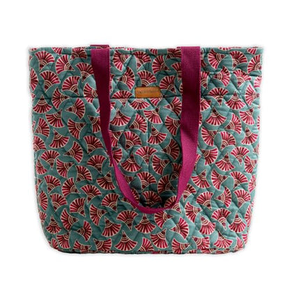 Maison d' Hermine Shopping Bags Cotton Quilted Tote Bag with Zipper Pockets - color: 033 - Bamako - Bakary