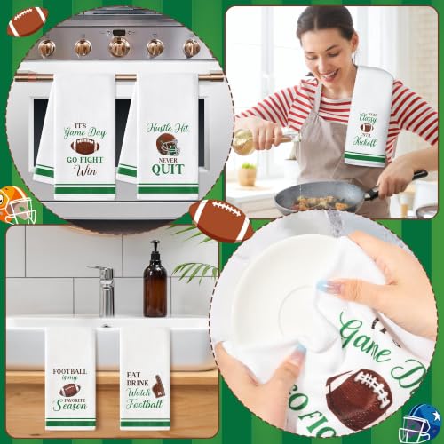 R HORSE 5 Pack Funny Football Kitchen Dish Towels - color: Football