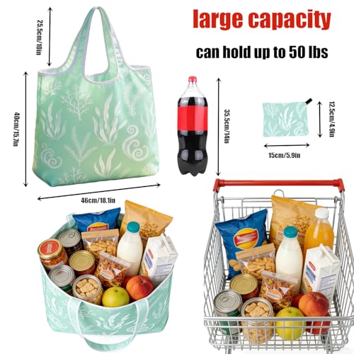 6 Pack Foldable Shopping Bag, Reusable Shopping Bag - color: Ocean