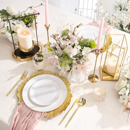 LIYH 8Pcs Gold Charger Plates, 13 Inch Plastic Round Chargers For Parties - color: Irregular Gold, size: 8Pcs