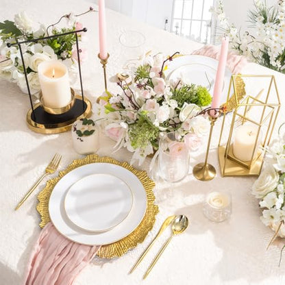 LIYH 8Pcs Gold Charger Plates, 13 Inch Plastic Round Chargers For Parties - color: Irregular Gold, size: 8Pcs