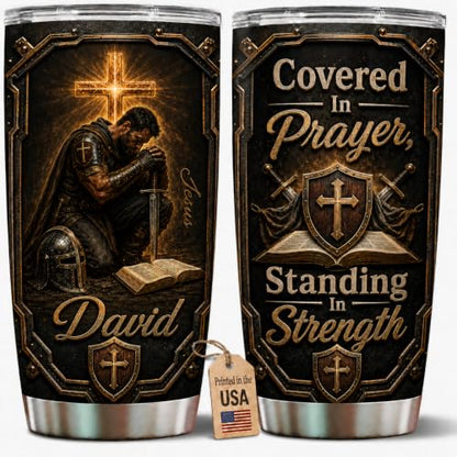 Personalized Christian Gifts For Men - A Child Of God Man Of Faith Warrior Christ Tumbler V1 - Christian Faith Religious Bible For Dad, Husband, Grandpa on Fathers Day, Christmas, Birthday - color: CH-VAR-01
