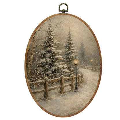 Mcehtle Christmas Winter Pine Tree Wall Art Decor Framed 8.6x11.4 - color: 26