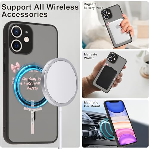 Magnetic Bible Verse Phone Case for iPhone 11 6.1",Compatible with MagSafe,Jesus Famous Quotes The Cross Pattern Aesthetic Design TPU Shockproof Protective Phone Cover for Girls Women - color: Cross, size: for iPhone 11