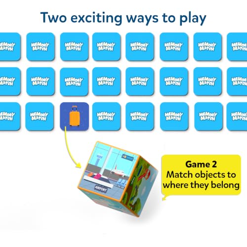 Skillmatics Memory Match – Where Things Belong, Fast Matching Board Game
