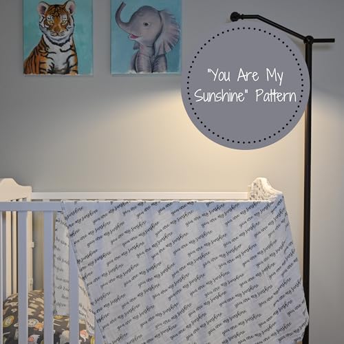 LollyBanks Muslin Swaddle Blanket, 47 x 47 in, Newborn Receiving Blanket - color: You Are My Sunshine