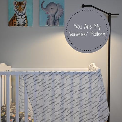LollyBanks Muslin Swaddle Blanket, 47 x 47 in, Newborn Receiving Blanket - color: You Are My Sunshine