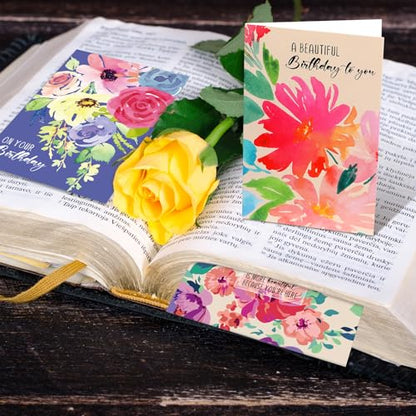 Zhanmai 80 Pcs Christian Birthday Card Bible Verse, Watercolor Flower Style - style: Watercolor Flower Style :