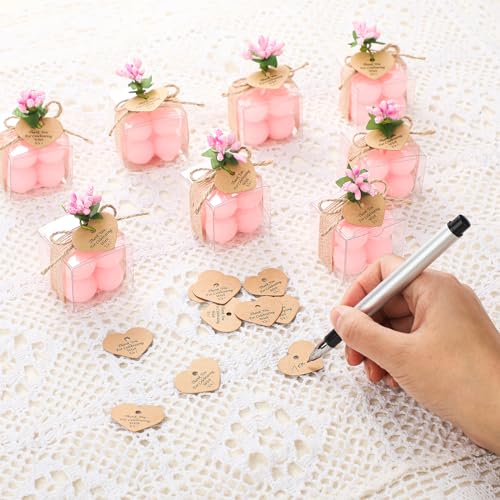MTLEE 30 Sets Mini Bubble Candles Party Favors DIY Gift Set,Pink - color: Pink
