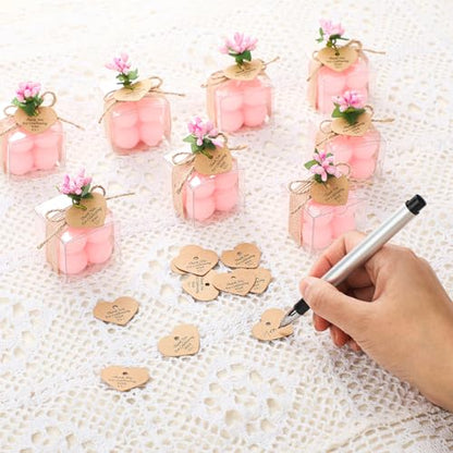MTLEE 30 Sets Mini Bubble Candles Party Favors DIY Gift Set,Pink - color: Pink