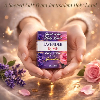 Biblical Lavender & Rose Anointing Oil from Jerusalem 2 Bottles x 10 ml