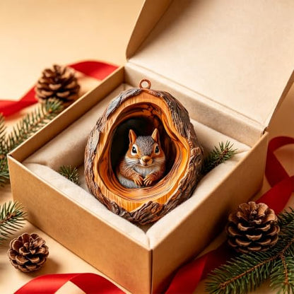 Squirrel Ornament, 3D Animal Ornaments for Christmas Tree, Squirrel Gifts - color: Squirrel