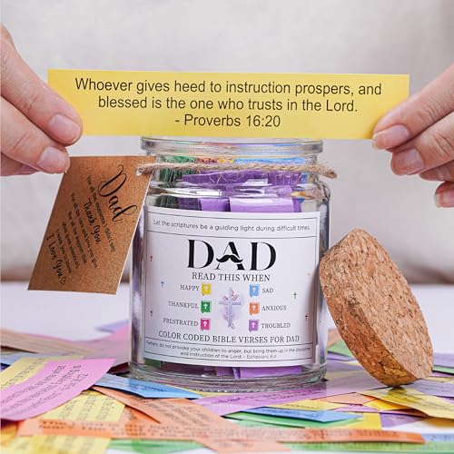 Bible Verse Jar for Dad, Fathers Day Gift from Kids - color: Bible For Dad