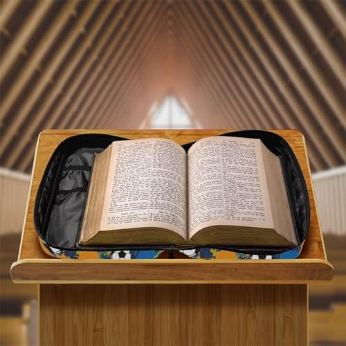 Coldinair Football Bible Cover Case for Men Teen, Kids Scripture Carrying Case with Handle and Pocket, Bible Book Tote Handbag - color: Football