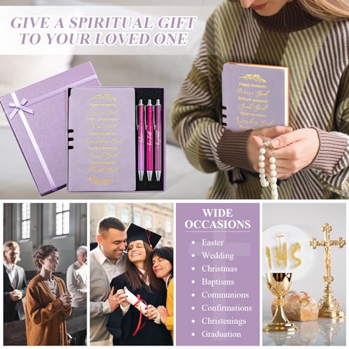 Spakon 5 Pcs Christian Gifts for Women Church Gifts - color: Purple, style: Happy Moment