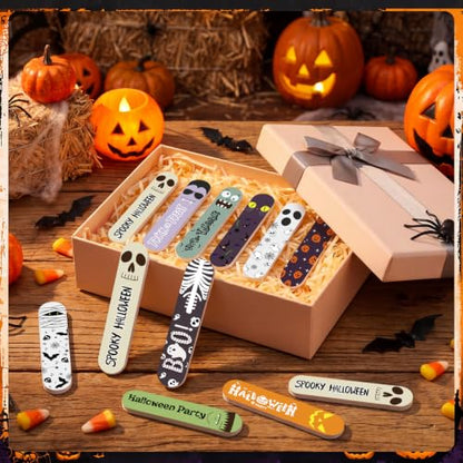 50 Pack Halloween Mini Nail Files Halloween Gifts Bulk for Women - style: Hallowmas