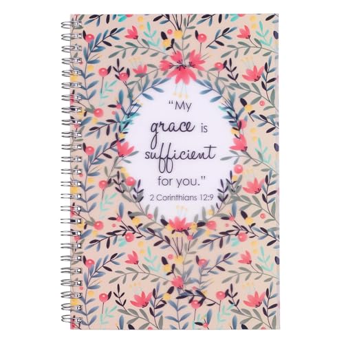 Christian Art Gifts Spiral Notebook: Love is Patient - 1 Cor. 13:4-7, Gifts for Women, Prayer Journal, Christian Journal, 128 Lined Pages w/Scripture, Soft Cover, Floral, Pink (8.5" x 5.9")