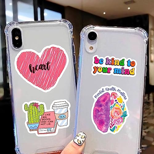 100pcs Mental Health Matters Sticker Pack.Waterproof Positive Quote Stickers for Water Bottles Laptop Notebook Phone Scrapbook,Vinyl Decals for Teens Adults Gifts - color: 100 - Mental Health