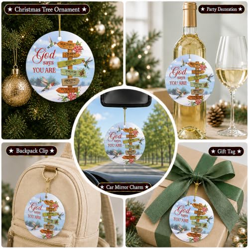 Christian Ornament 2026 God Says You are Bible Verse Gift