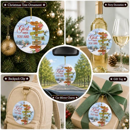 Christian Ornament 2026 God Says You are Bible Verse Gift