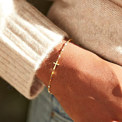 STORYJEWELLERY Christian Gifts for Women, Religious Confirmation and Baptism Gifts, Cross Bracelet for Women, Easter Gift, Encouragement Presents, Christian Jewelry - color: Trust God & Chill
