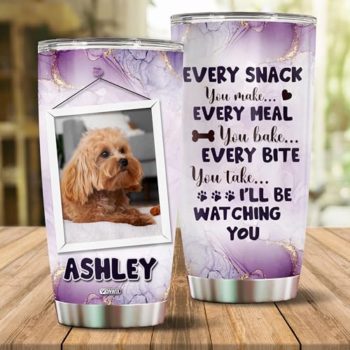 Personalized Dog Tumbler Gifts for Men Women Travel Cup Coffee Mug Insulated Stainless Steel 20oz With Lid Custom Name Photo Gift for Pet Owners Dog Lovers - color: DOG