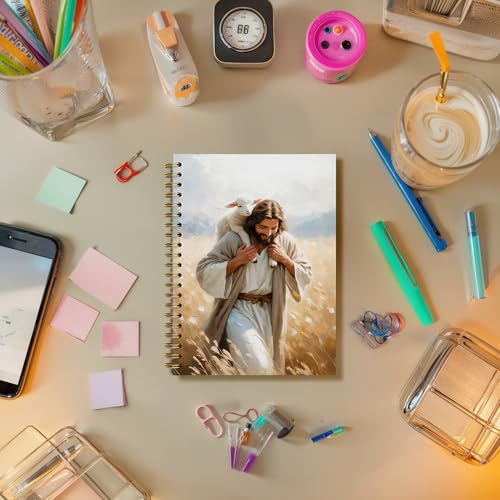 Jesus and Lamb Christian Spiral Notebook Journal, Church Notes Notebook, Christian Jesus Church Prayer Journal Gift For Women Girls, 5.5 x 8.3 Inches - color: 07Child