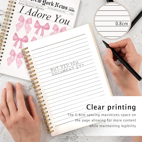 Coquette Pink Bow Notebook, Girly Preppy Notebooks for Note Taking, Preppy Bow Journal, Pink Aesthetic Journals for Writing, Coquette Girly Office Supplies, 5.5x8.3 Inch - color: 05-Bible(03)