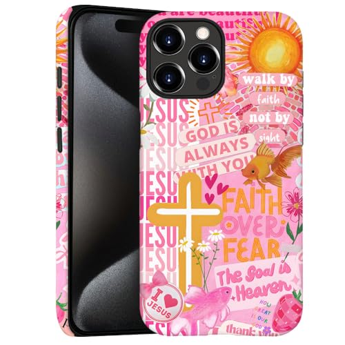 Case for iPhone 15 Pro - Slim Fit Anti-Scratch Phone Case for Girl Women - Christian Collage Bible Verse Jesus (Frosted) - color: Christian Collage Bible Verse Jesus, size: iPhone 15 Pro