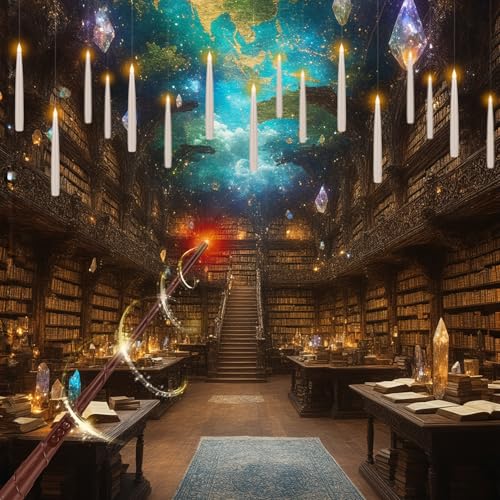 24 Pcs Remote-Controlled Magic Floating Candles,Hanging Decor for Halloween, Birthdays, Weddings. Includes Wand & Manual. - color: 24-ivory magic floating